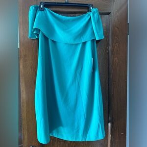 Nordstrom Strapless - over the arm Kelly Green Dress